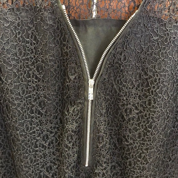 NWOT Calvin Klein Long sleeve lace black blouse - Picture 3 of 8